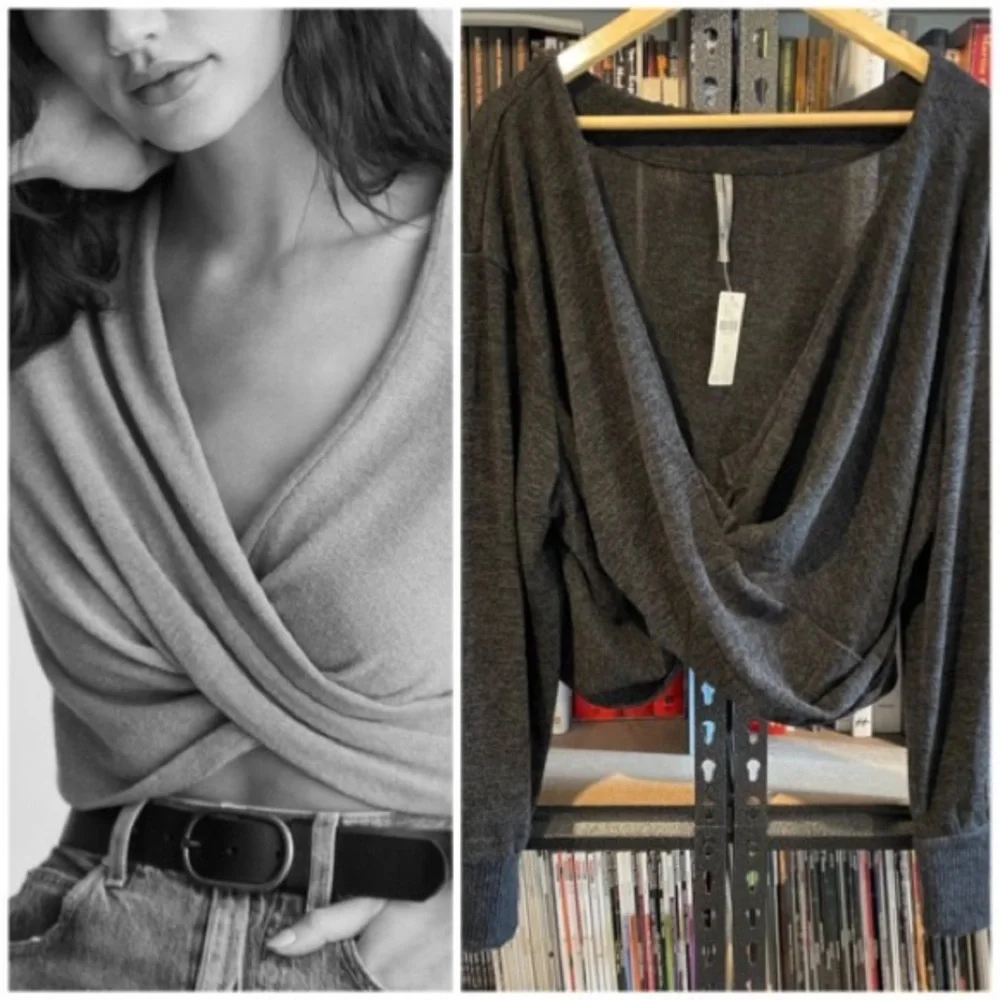 *Sold* Anthropologie Criss Cross Cropped Two Way Sweater - Picture 5 of 15